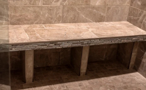 Custom tile shower bench